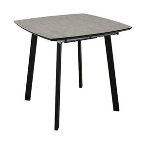 Стол МИЛАН-4-ПН HPL 80x80/110 камень бежевый/муар черн ВС/450