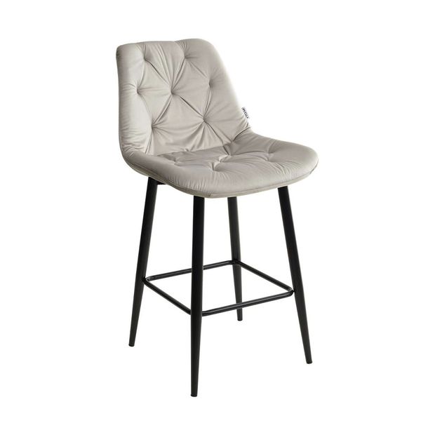 Стул полубарный ЯМ светло-серый велюр h65 G062-37